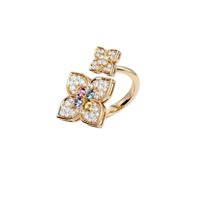 Ruby Jewe Ring With Diamonds Ruby Tanzanite Swiss Blue Topaz Rubellite Citrine ...